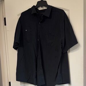 Stylish Black Short Sleeve Button Down Shirt